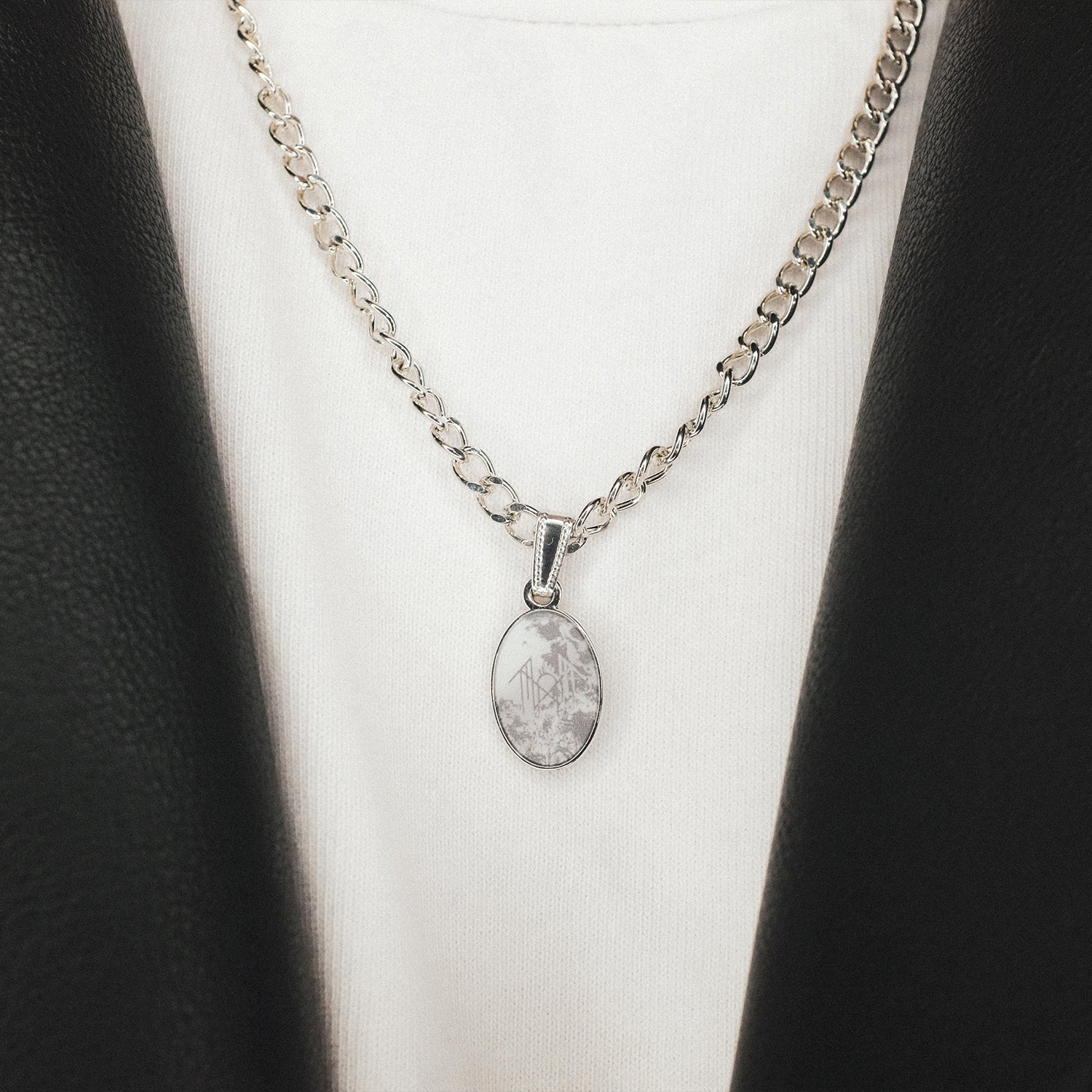 Oval Pendant Symbol Necklace - Image 3